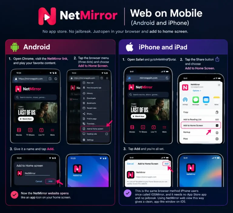 netmirror web for andriod
